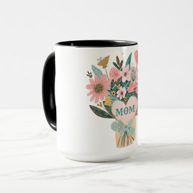 Mug Bouquet de fleurs maman (Devant gauche)