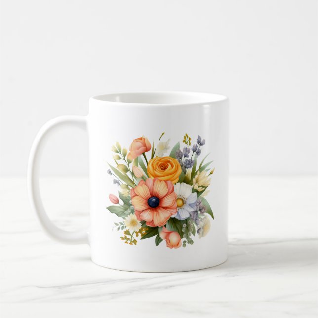 Mug Bouquet de fleurs printanières Clipart-92390 (Gauche)