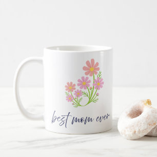 Mug Bouquet de fleurs roses élégant, meilleur design p