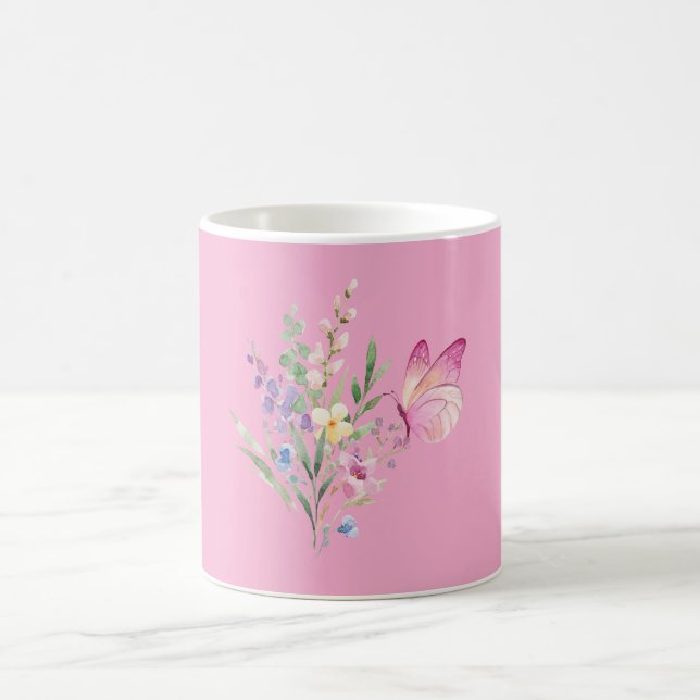 Mug Bouquet de fleurs sauvages à l'aquarelle avec papi (Centre)