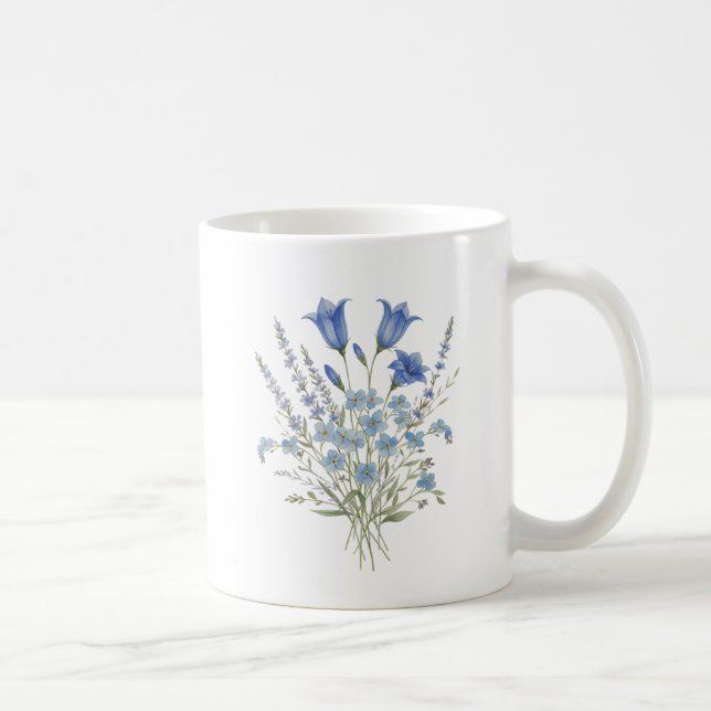 Mug Bouquet de fleurs sauvages bleues (Droite)