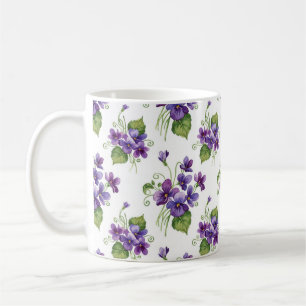 Mug Bouquet de fleurs violettes à l'aquarelle