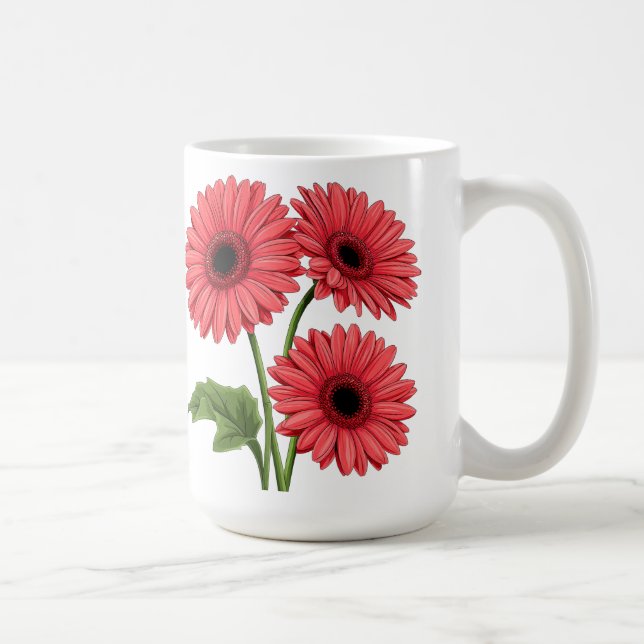 Mug Bouquet de gerbera rouge vif (Droite)