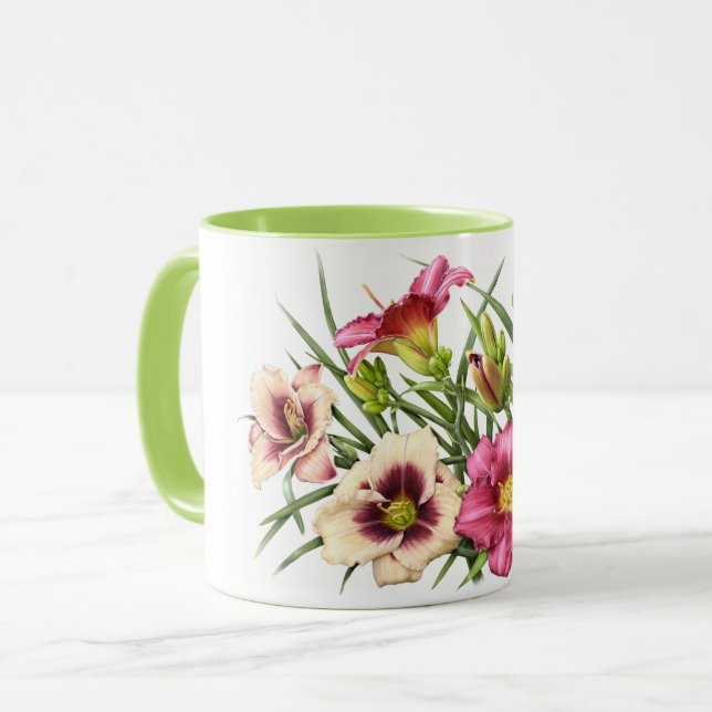 Mug Bouquet de lis d'un jour rouge (Devant gauche)