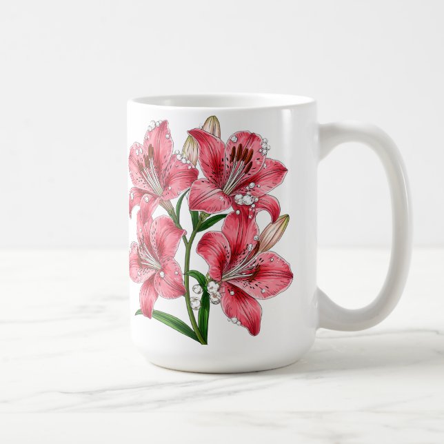 Mug Bouquet de lys rose (Droite)