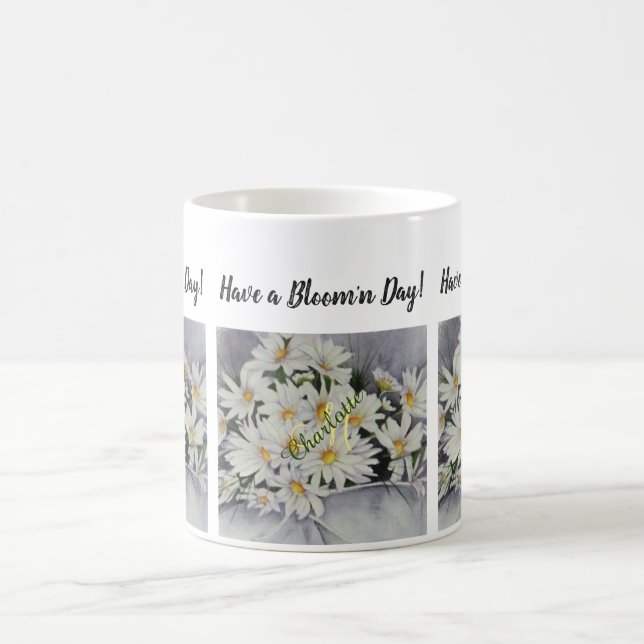 Mug Bouquet de marguerite blanche Fleurs aquarelles (Centre)