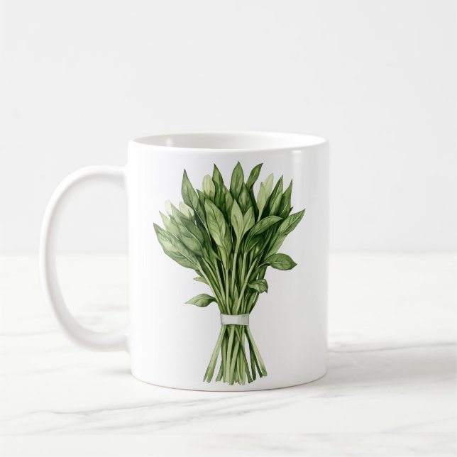 Mug Bouquet de Mariage d'aquarelle de verdure (Gauche)