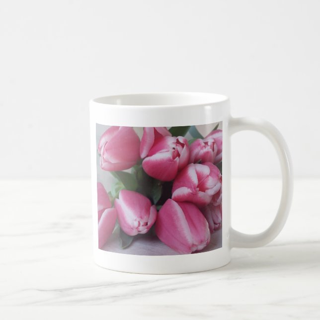 Mug Bouquet de Pink Tulips, Flowers (Droite)