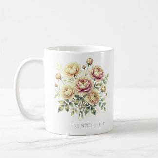 Mug Bouquet de pivoines à l'aquarelle douce....