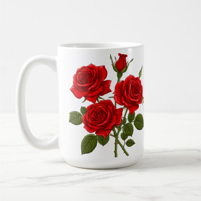 Mug Bouquet de roses rouges (Gauche)