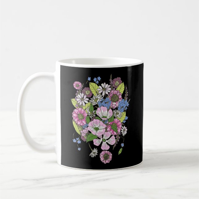 Mug Bouquet de tiges botaniques de fleur de bois de ch (Gauche)