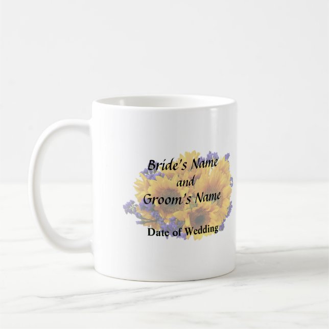 Mug Bouquet de tournesols et de statice pourpre (Gauche)