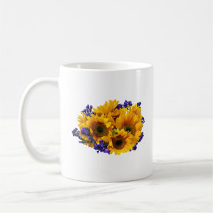 Mug Bouquet de tournesols et de statice pourpre