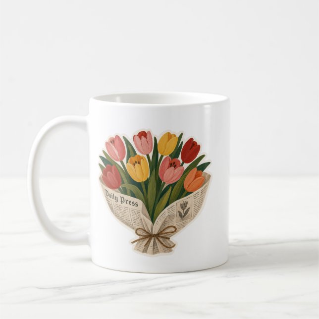 Mug Bouquet de tulipes Soft Mama Impression d'art flor (Gauche)
