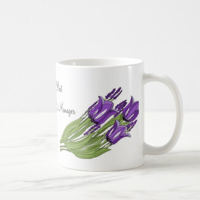 Mug Bouquet de tulipes violettes (Droite)