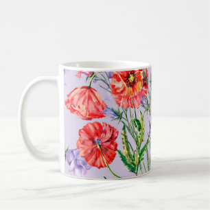 Mug Bouquet fleur de cloche bleue, fleur de cloche ros