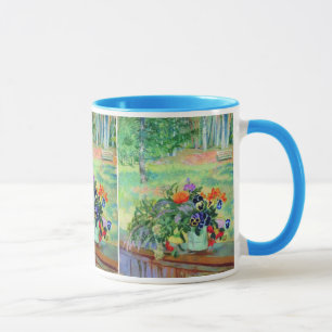 Mug Bouquet Fleurs Balcon Boris Kustodiev 1924 Art