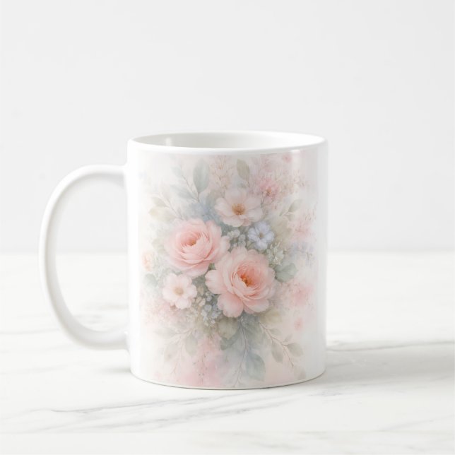 Mug Bouquet floral aux pastels doux (Gauche)