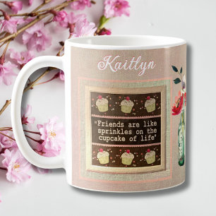 Mug Bouquet floral avec message personnalisé pour ami