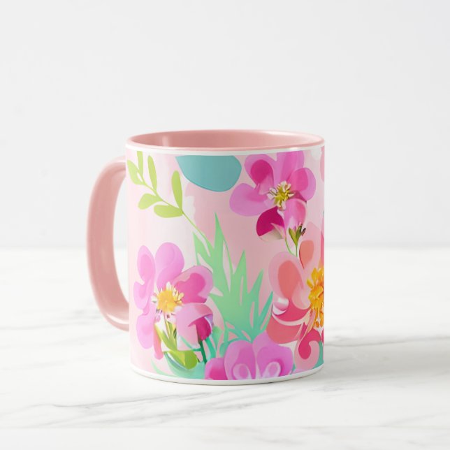 Mug Bouquet floral coloré (Devant gauche)