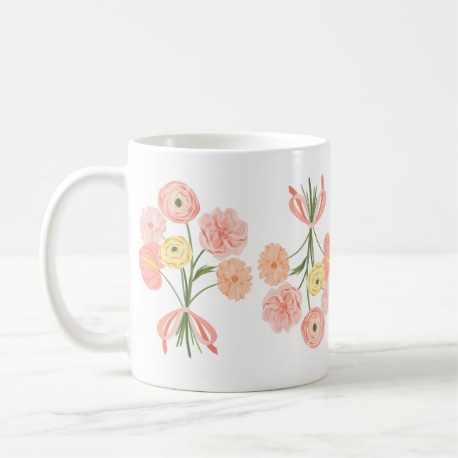 Mug Bouquet floral d'aquarelle préppie (Gauche)