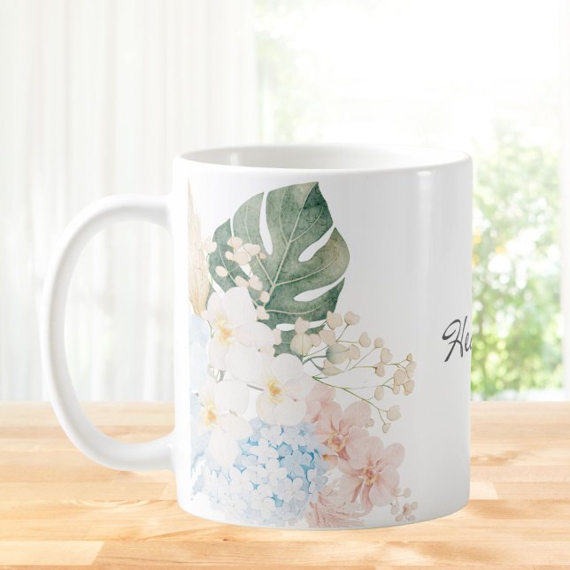 Mug Bouquet Floral de Fleurs Tropicales à l'Aquarelle  (Créateur téléchargé)