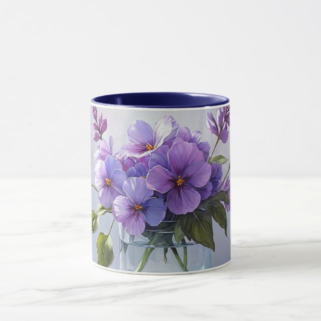 Mug Bouquet Floral de Lavande Fleur Café (Centre)
