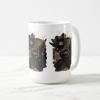 Mug Bouquet floral magique sombre dans un cadre doré