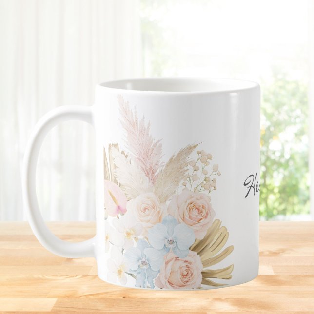 Mug Bouquet Floral Tropical Fleur Pretty Monogrammé (Créateur téléchargé)