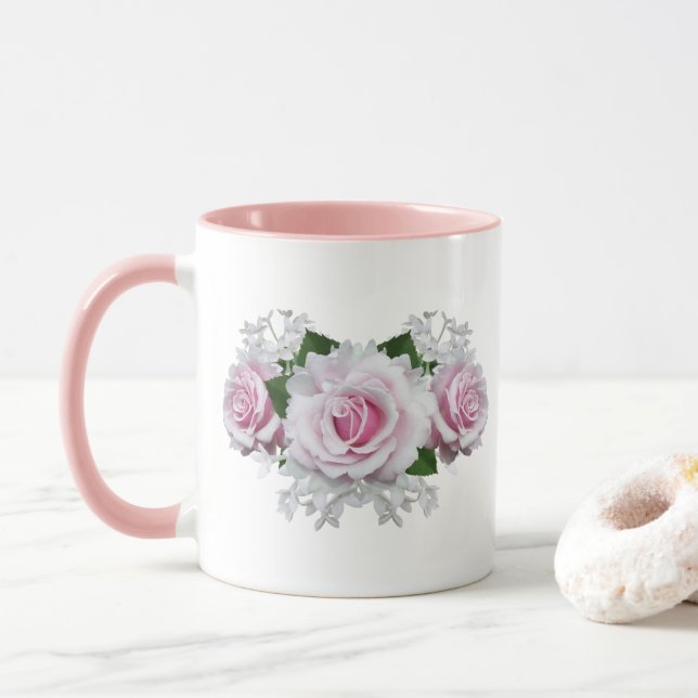 Mug Bouquet rose (Avec donut)