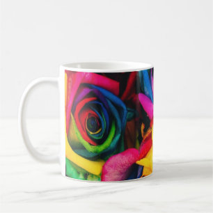 Mug Bouquet Rose arc-en-ciel
