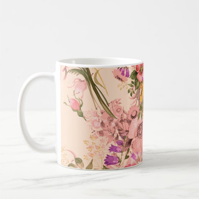 Mug Bouquets motif rococo sans couture. Belle bouque (Gauche)