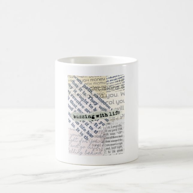 Mug Bourdonnant De Vie Collage De Typographie Éfade (Centre)