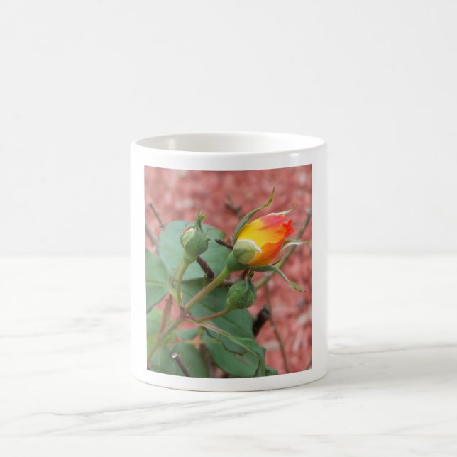 Mug bourgeon rose jaune et orange (Centre)