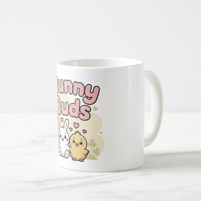 Mug Bourgeons de Lapin Mignons Pastel Printemps (Devant droit)