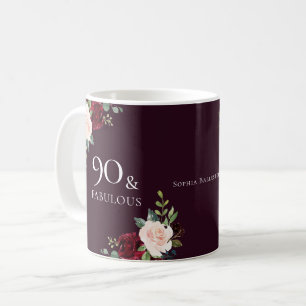 Mug Bourgogne Blush Womans 90e anniversaire fête cadea