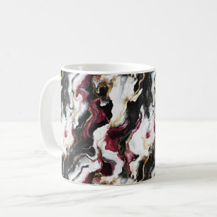 Mug Bourgogne Noir Blanc Tourbillon Abstrait