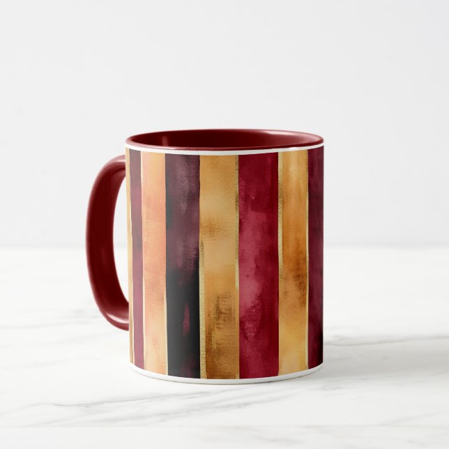 Mug Bourgogne Or Péché Rayures   (Devant gauche)