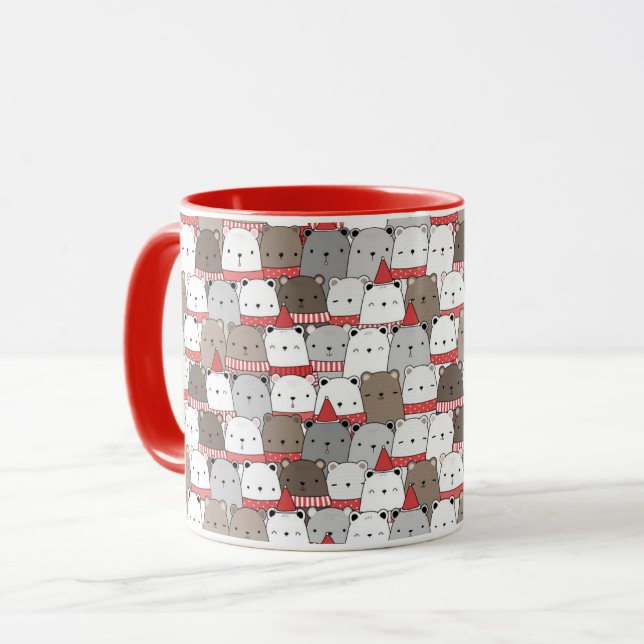 Mug Bours de Noël mignons (Devant gauche)