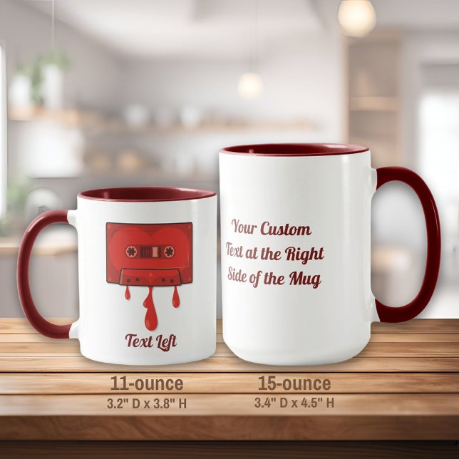 Mug Bouteille à café à cassettes rouges (Créateur téléchargé)