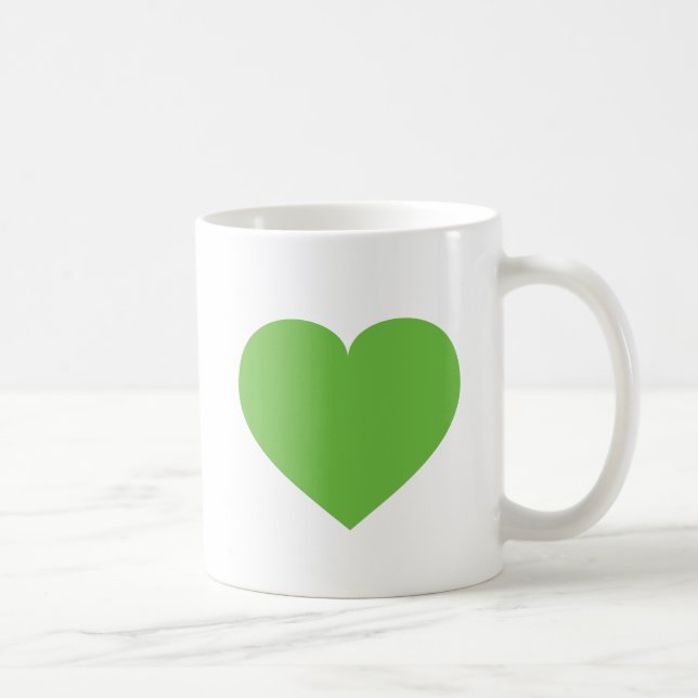 Mug Bouteille à café au coeur vert printemps (Droite)