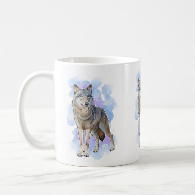 Mug Bouteille à café de la faune du loup (Gauche)