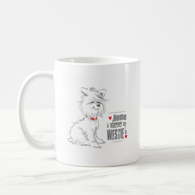 Mug Bouteille à café Westie Terrier (Gauche)