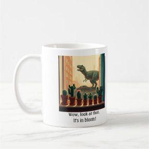 Mug Bouteille de cactus de la fenêtre de dinosaure