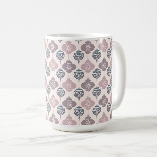 Mug Bouteille de café de Noël rose et violet (Devant droit)