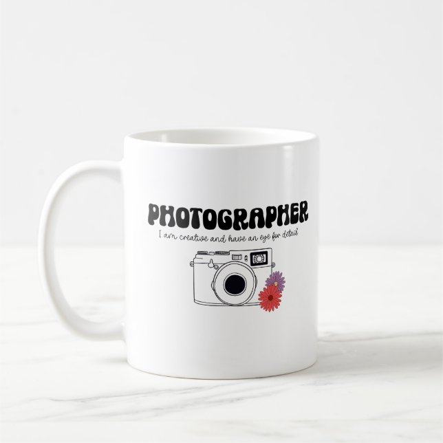 Mug Bouteille de café photographe (Gauche)
