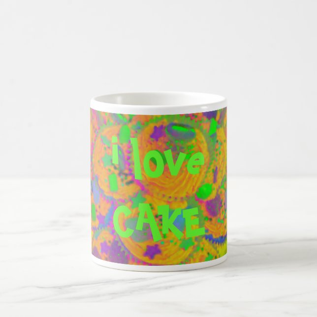 Mug Bouteille de gâteaux orange "i love cake" (Centre)