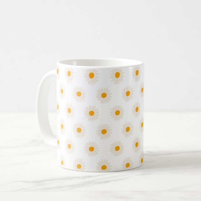 Mug Bouteille de marguerite blanche (Devant gauche)