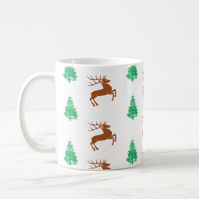 Mug Bouteille de Noël de cerfs (Gauche)