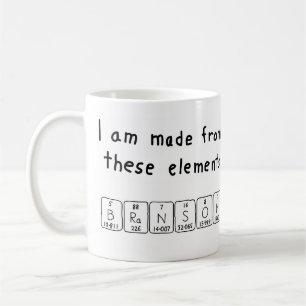 Mug Bouteille de nom de table périodique Branson